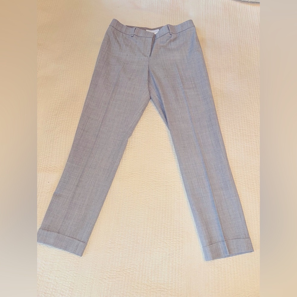 Fabiana Filippi Women’s Grey Pants Cropped Tailored Leg with Cuff Size 8